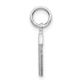 14K White Gold Brushed Diamond-Cut Initial G Charm Elegant & Unisex Design